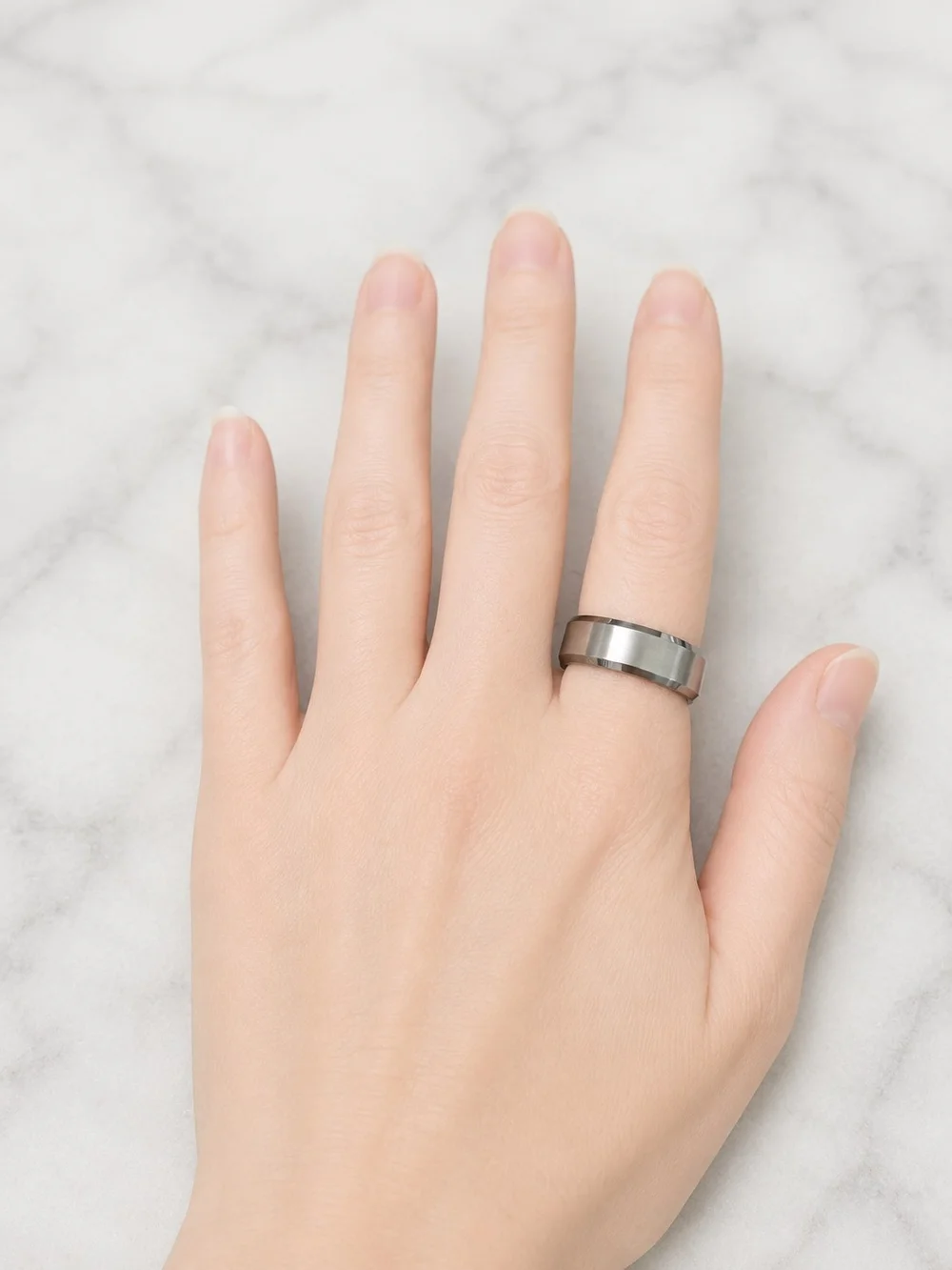 Brushed Silver Tone Band Ring Modern Unisex Multiple Sizes